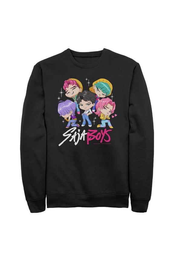 Mens KPop Demon Hunters Saja Boys Chibi Group Sweatshirt