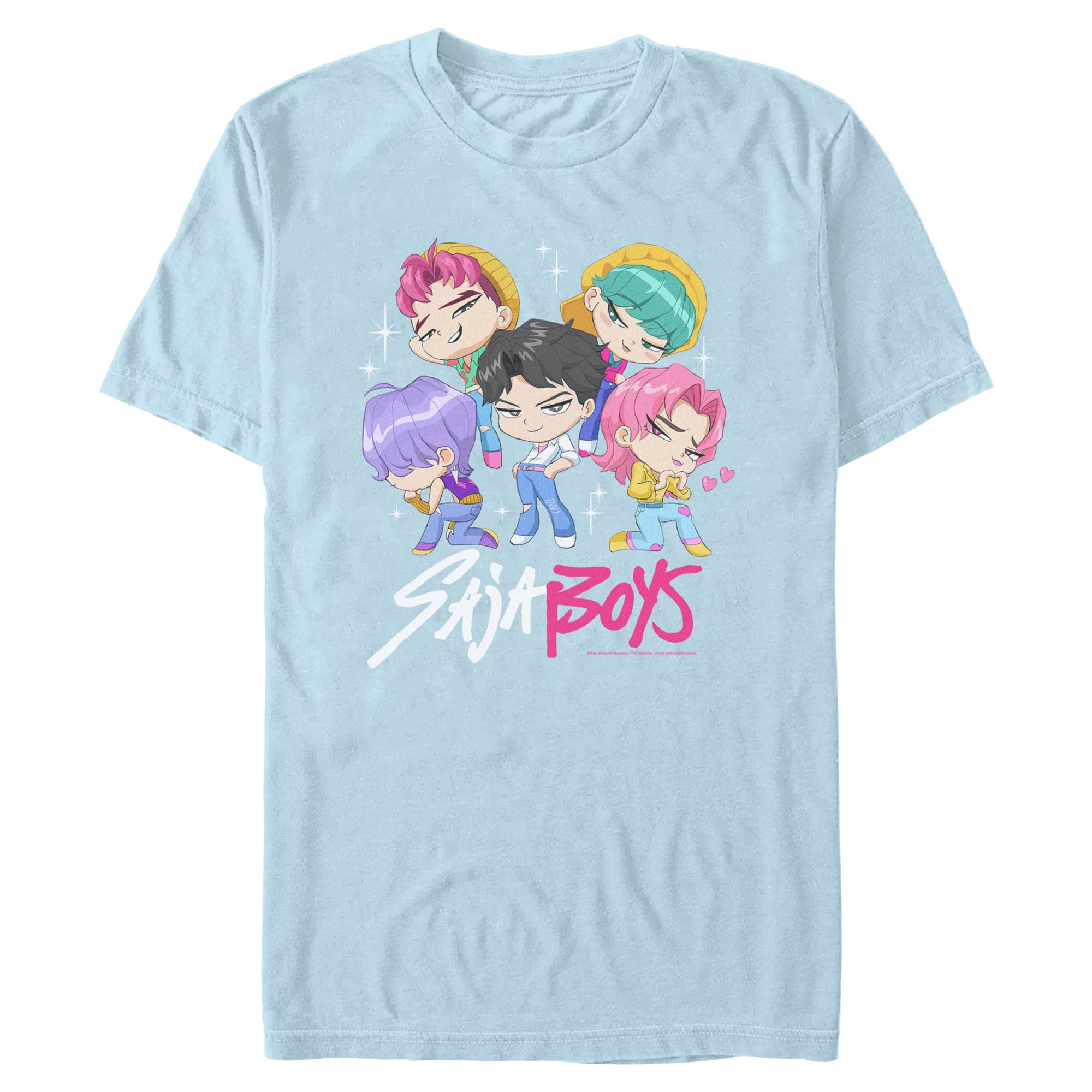 Mens KPop Demon Hunters Saja Boys Chibi Group T Shirt - Walmart.com