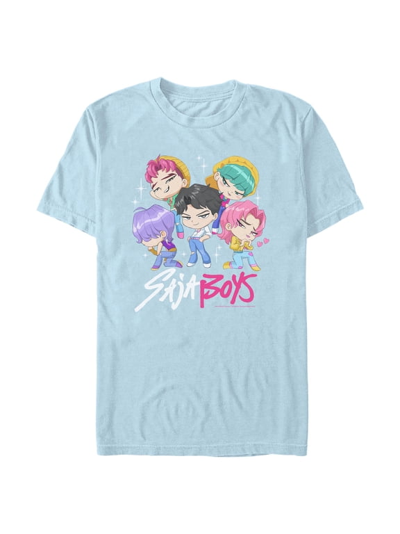 Mens KPop Demon Hunters Saja Boys Chibi Group T Shirt