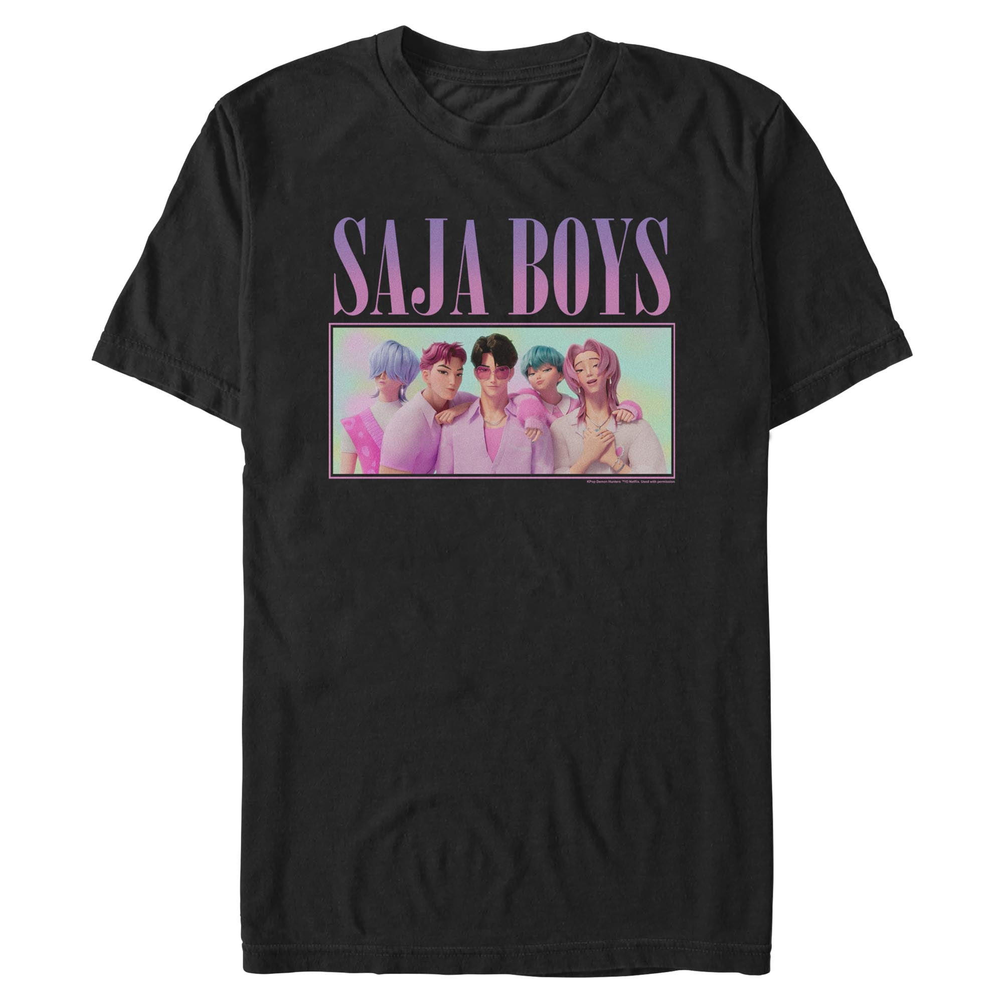 Mens KPop Demon Hunters Saja Boys Group Shot T Shirt