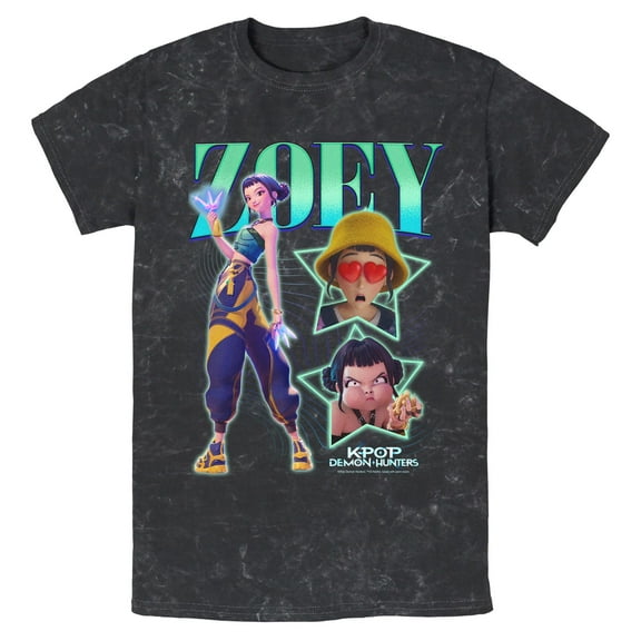 Mens KPop Demon Hunters Zoey Super Star Logo T Shirt