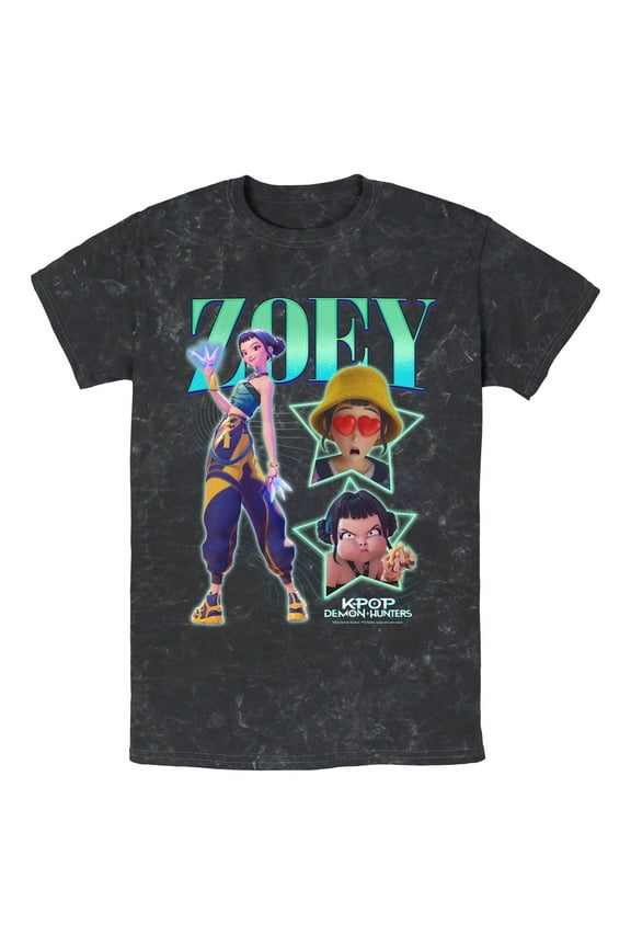 Mens KPop Demon Hunters Zoey Super Star Logo T Shirt