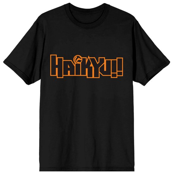 Mens Kaikyu Anime Cartoon Logo Text Black Short Sleeve Graphic Tee -L