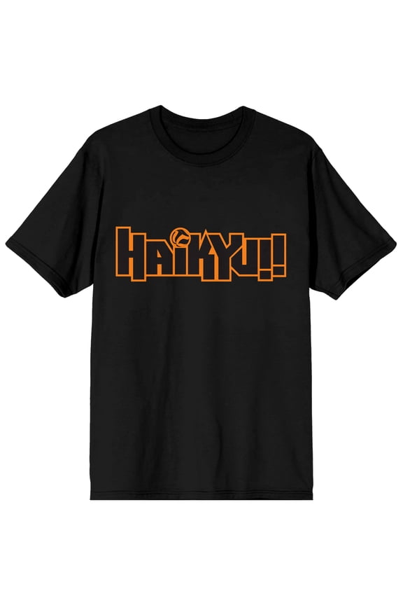Mens Kaikyu Anime Cartoon Logo Text Black Short Sleeve Graphic Tee - M