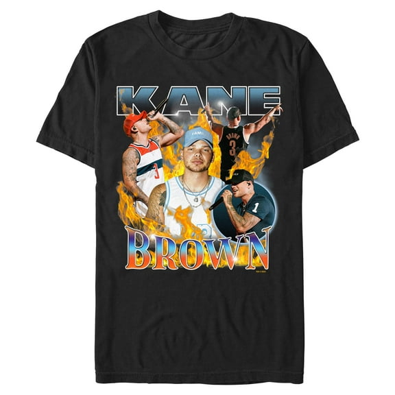 Mens Kane Brown Portrait In Flames T Shirt