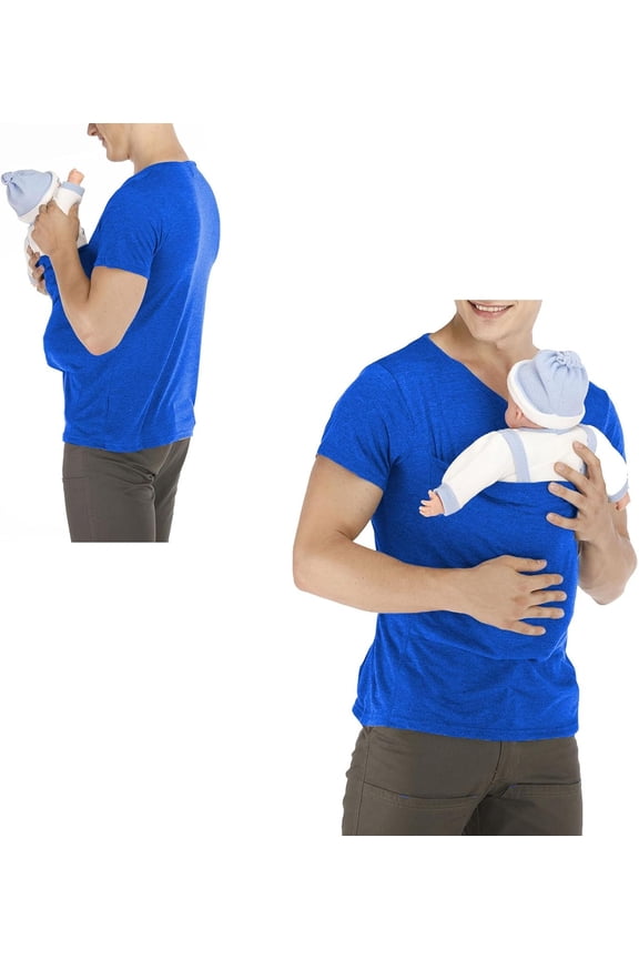 Mens Kangaroo Bb Carrier Shirt, Dad Shirt Bb Carrier Kangaroo Shirt for Dad and Bb V Neck Short Sleeve Kangaroo T Shirt