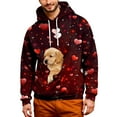 thumbnail image 1 of Mens Kangaroo Pouch Hoodie Valentine's Day Dogs Cats Pet Carrier Hooded Sweatshirts Oversize Long Sleeve Animal Holder Pullover Tops, 1 of 5