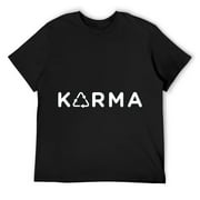 Mens Karma Is Watching Inspirational Saying T-Shirt Black Medium