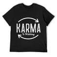 thumbnail image 1 of Mens Karma Is Watching Inspirational Saying T-Shirt Black X-Large, 1 of 5