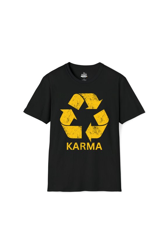 Mens Karma Recycler Funny Motivational Positivity Universe Softstyle TShirt