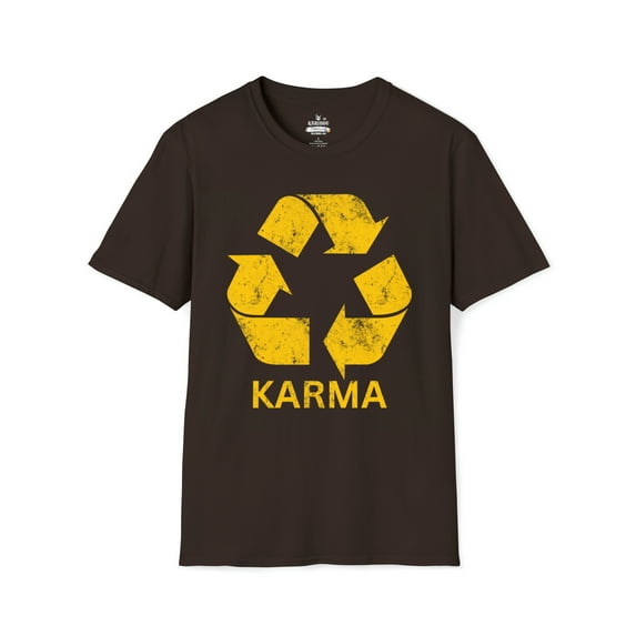 Mens Karma Recycler Funny Motivational Positivity Universe Softstyle TShirt