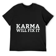 Mens Karma will fix it spirituality T-Shirt Black 2X-Large