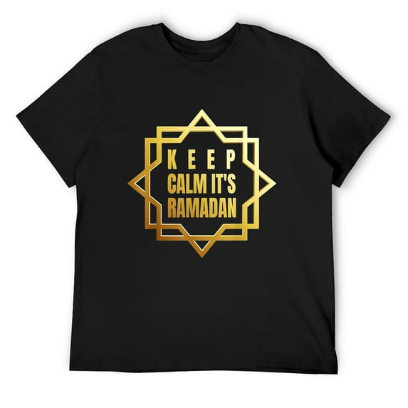 Mens Keep Calm It's Ramadan Kareem Eid Mubarek Islam for Muslims T-Shirt Black Medium