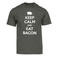 thumbnail image 1 of Mens Keep Calm and Eat Bacon Short-Sleeve T-Shirt - Dark Grey - 3X-Large, 1 of 1