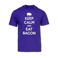 thumbnail image 1 of Mens Keep Calm and Eat Bacon Short-Sleeve T-Shirt - Purple - 2X-Large, 1 of 1
