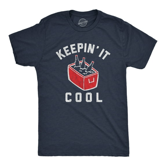 Mens Keepin It Cool T Shirt Funny Beer Cooler Ice Chest Summer Grilling Graphic Tee Graphic Tees