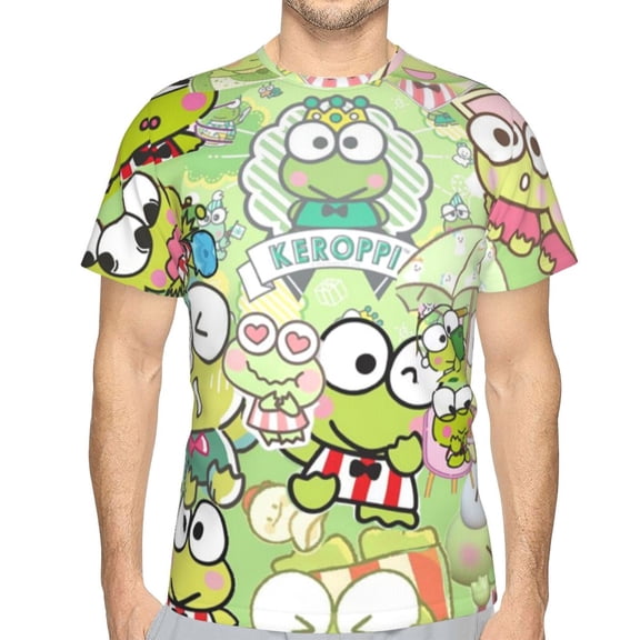 Mens Keroppi 3d Print T-Shirt Crewneck Short Sleeve Tee Shirt