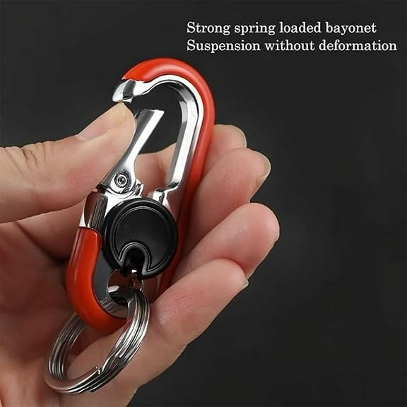 Mens Key Chains For Car Keys, Personalized Creative Stainless Steel Car Keychain for Men, Keychains Clip Holder,Heavy Duty Double Layer Anti-Loss Key Ring Accessories(Black)