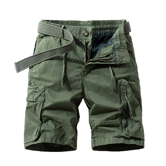 Mens Khaki Cargo Shorts, Classic Design, Multi - Pockets, Summer Daily & Outdoor Use