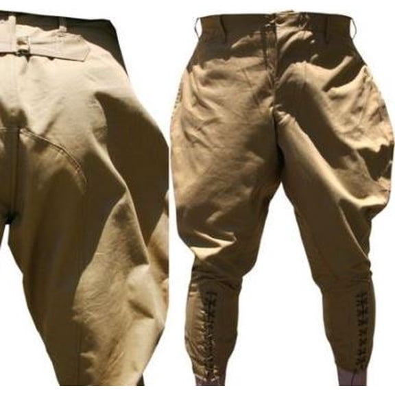 Mens Khaki Hunting Baggy Cotton Pants Polo & Horse Riding Sports Trousers