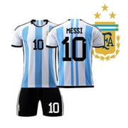 Mens/Kids 2022 Soccer Game Champion 3 Stars Argentina Fans #10 Jerseys Football Team Shirts