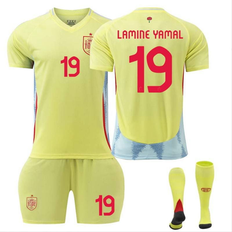Mens/Kids 20242025 Soccer European Cup Fans 19 Lamine Yamal Jerseys Football Team Shirts