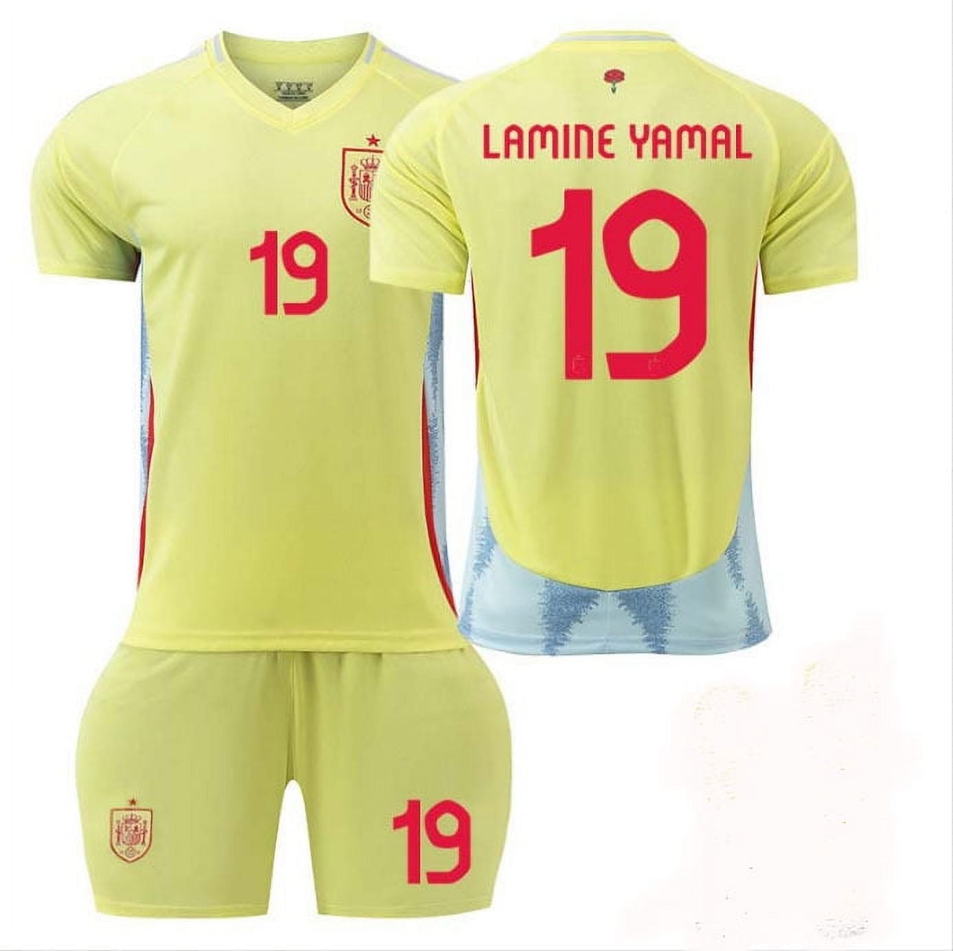Mens/Kids 20242025 Soccer European Cup Fans 19 Lamine Yamal Jerseys Football Team Shirts