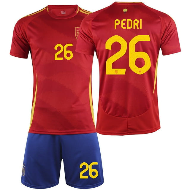 Mens/Kids 20242025 Soccer European Cup Fans 26 Pedri Jerseys Football Team Shirts