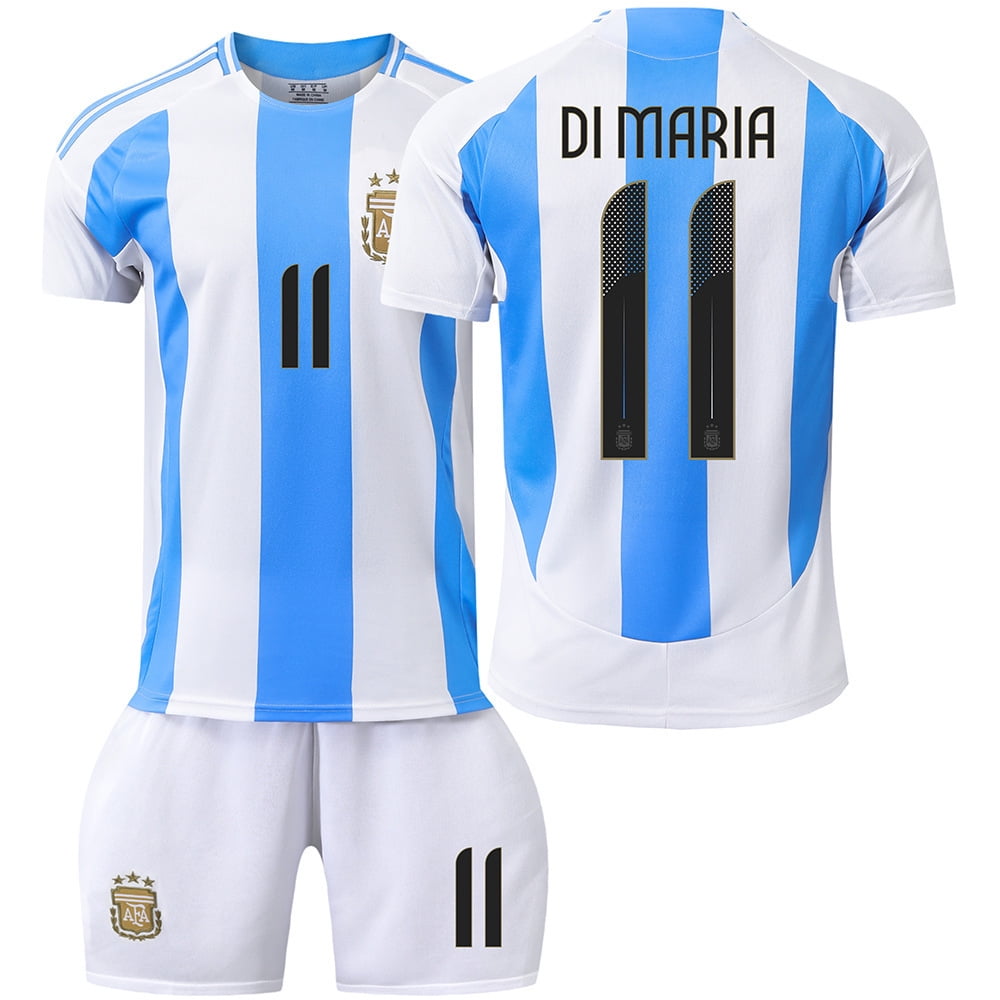 Mens/Kids 20242025 Soccer Game Champion 3 Stars Argentina Fans 11 Dimaria Jerseys Football