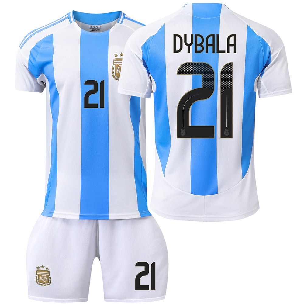 Mens/Kids 20242025 Soccer Game Champion 3 Stars Argentina Fans 21 Jerseys Football Team Shirts