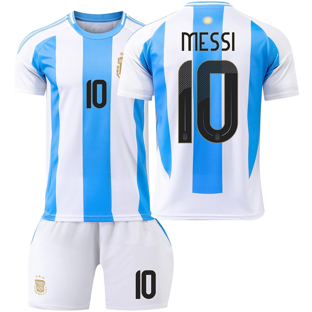 Mens/Kids 2024 America Cup Soccer Game Argentina 10 Soccer Jerseys