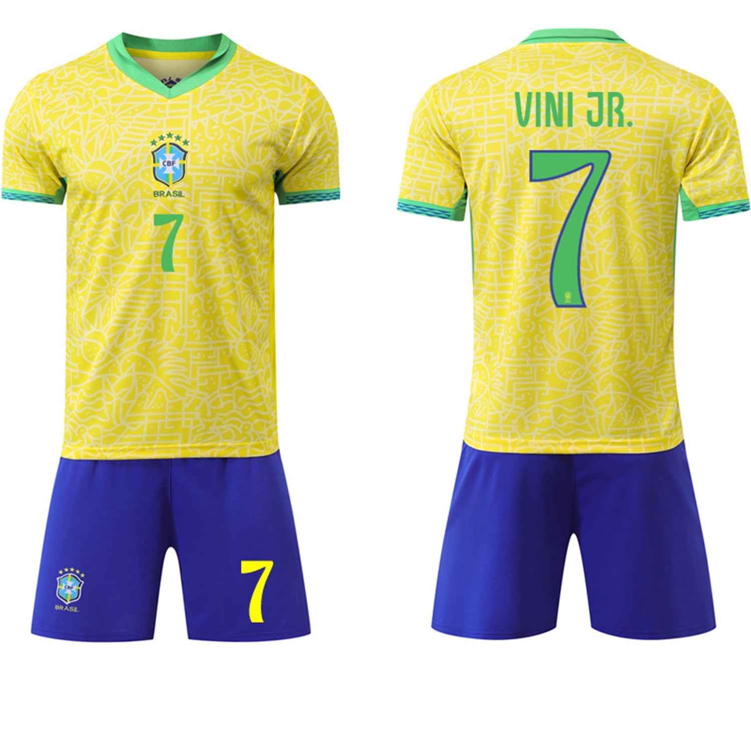 Mens/Kids 2024 America Cup Soccer Game Brazil 7 Vini Jr. Soccer