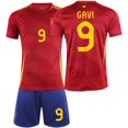 Mens/Kids 2024 European Cup Soccer Game Spain #9 Gavi Soccer Jerseys ...