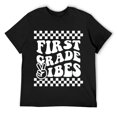 thumbnail image 1 of Mens Kids First Day of First Grade Vibes Girls Back to School Boys T-Shirt Black X-Large, 1 of 5