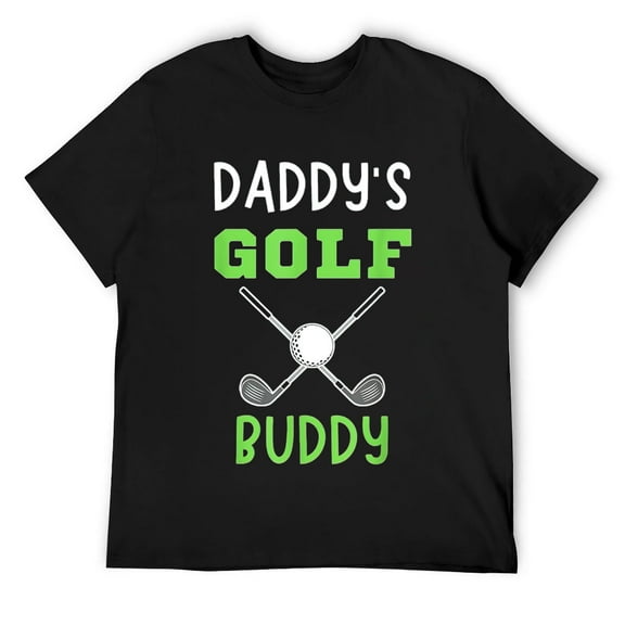 Mens Kids Golf Player Dad Golfing Daddy's Golf Buddy T-Shirt Black