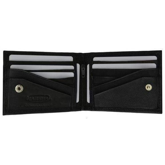 Mens Kids Small Bifold Genuine Leather Wallet W/Card Holder Snap Closure 77 (C)