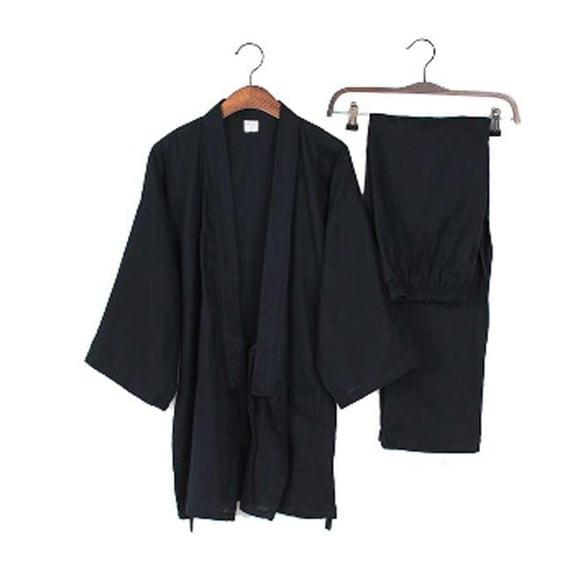 Mens Kimono Loose Breathable Cotton Double Gauze Pajamas Tracksuit, Multi Color