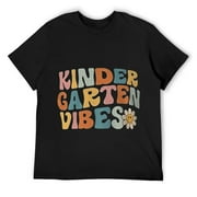 Mens Kindergarten Vibes - Kinder Crew Retro First Day of School T-Shirt Black S