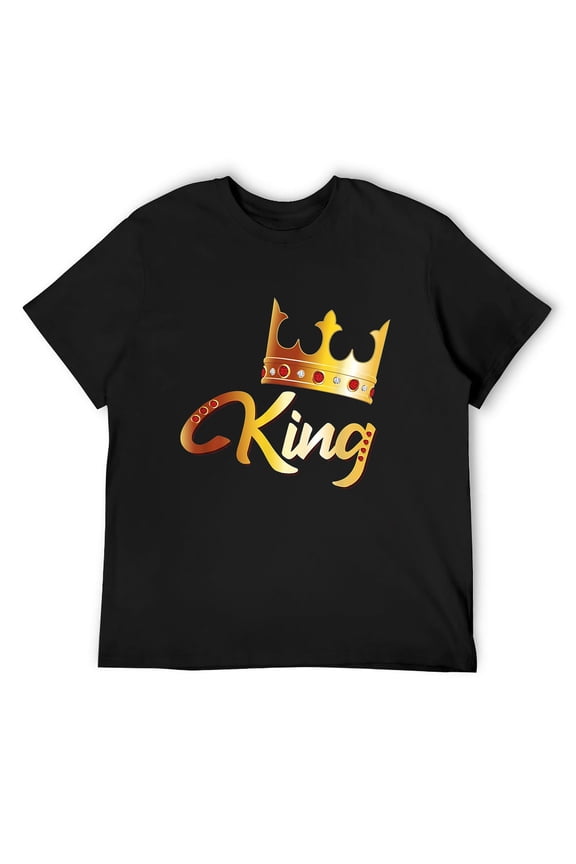 Mens King Men Couples Matching Royal King T-Shirt Black Large