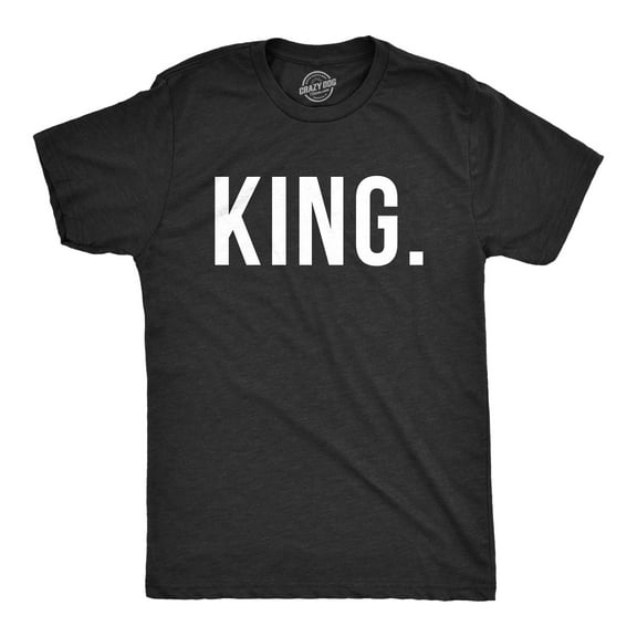 Mens King Shirt Funny Novelty Tee Matching King and Queen Couples T shirt Graphic Tees