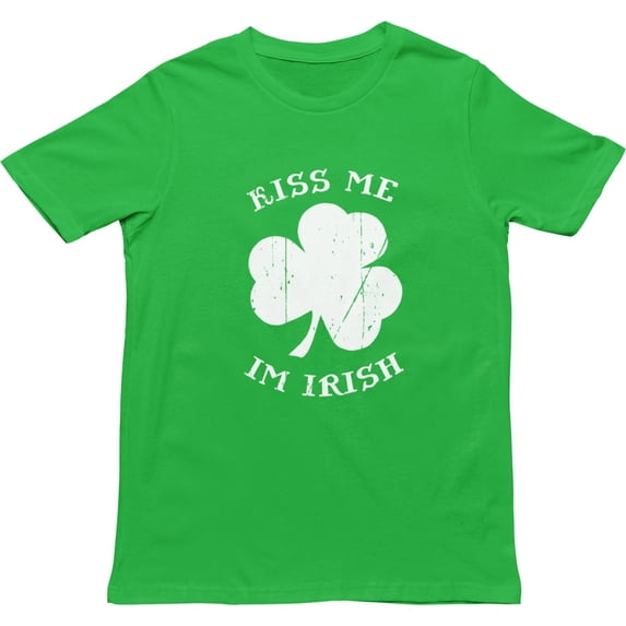 Mens Kiss Me Im Irish Shirt St Patricks Day Tee Green, 6XL