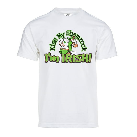 Mens Kiss My Shamrock Short-Sleeve T-Shirt - White - Medium