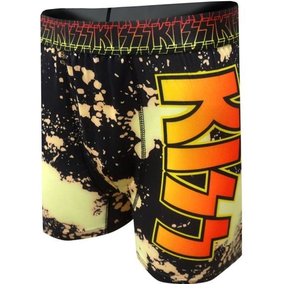 Mens Kiss Rock Band Paint Splatter Performance Boxer Briefs Small