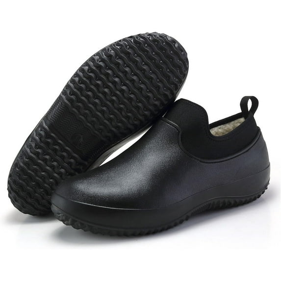 Mens Kitchen Chef Shoe, Men's Winter Warm Cotton Professional Oil Water Resistant Nursing Chef Shoes, Non Slip Garden Hospital Work Clog, for Restaurant Hospital Cafe
