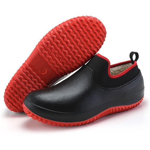 Mens Kitchen Chef Shoe, Men's Winter Warm Cotton Professional Oil Water Resistant Nursing Chef Shoes, Non Slip Garden Hospital Work Clog, for Restaurant Hospital Cafe