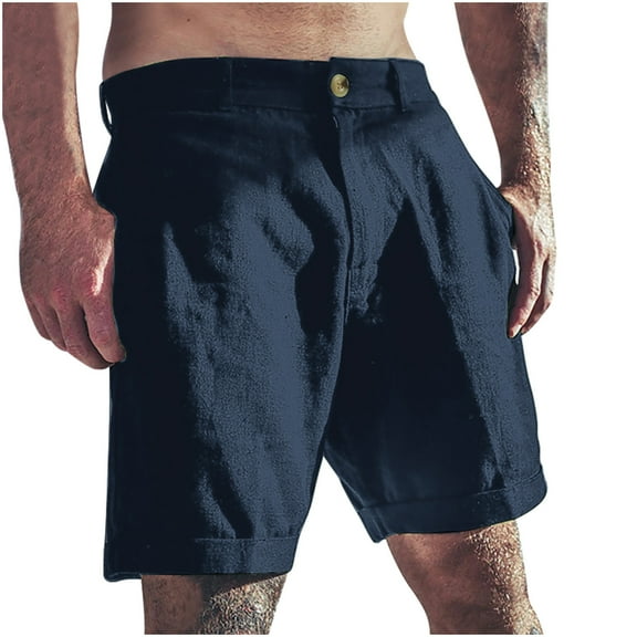 Mens Knee Length Shorts Solid Color Lightweight Summer Beach Short Breathable Casual Baggy Shorts with Pockets