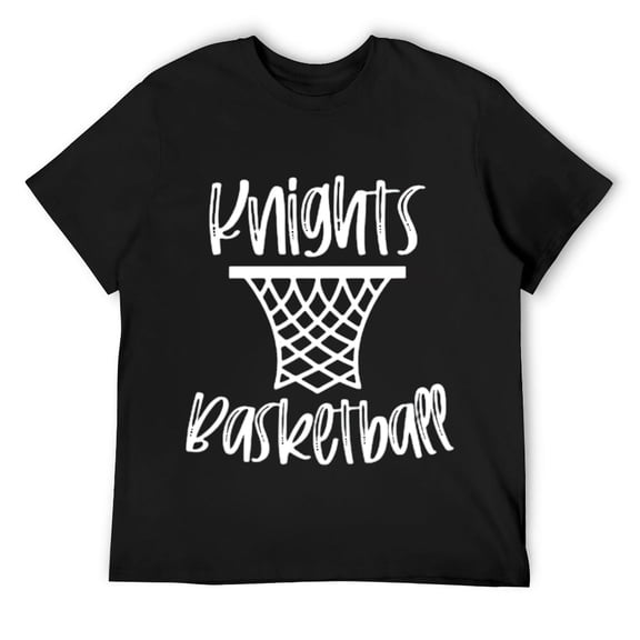 Mens Knights Basketball Team Mascot School Spirit Game Night T-Shirt Black
