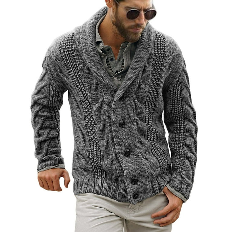 Mens shawl hotsell cardigan sweaters