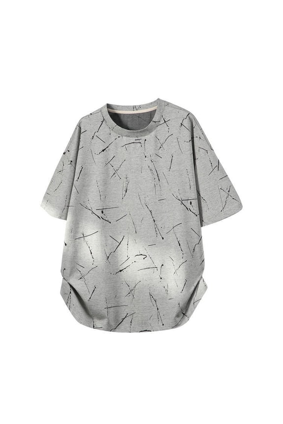 Mens Knit Polo Printed Short Sleeved Style Tnak Top for Men,Grey,M