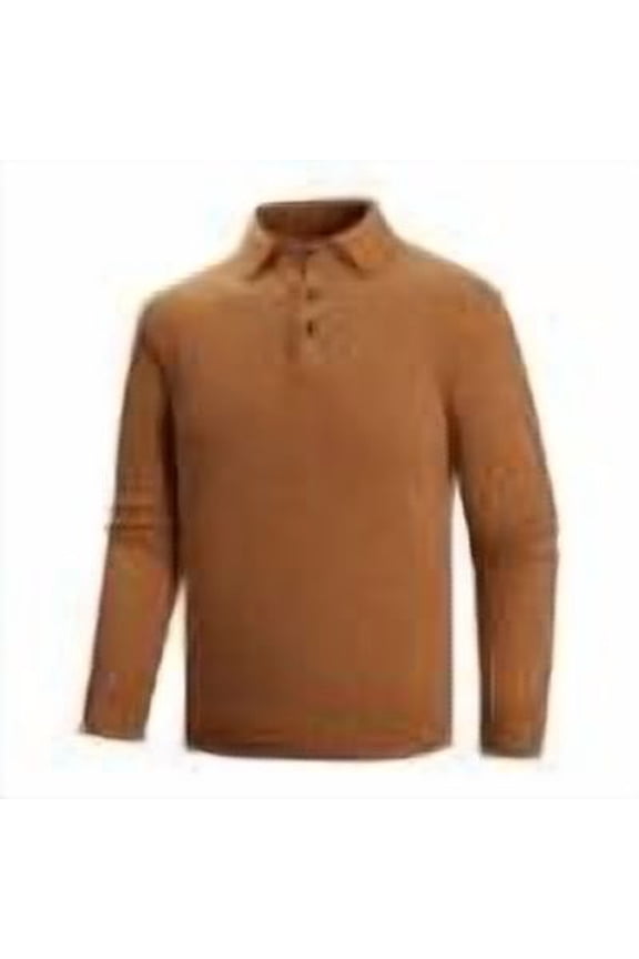 Mens Knit Polo Shirts Casual Long Sleeve Collared Work Shirt Button Down Golf Shirts Thermal Undershirt Base Layer